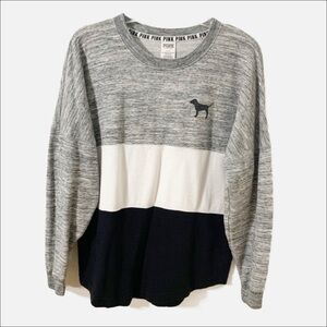 PINK Victoria’s Secret Color Blocked Long Sleeve Rounded Neck Sweatshirt PINK